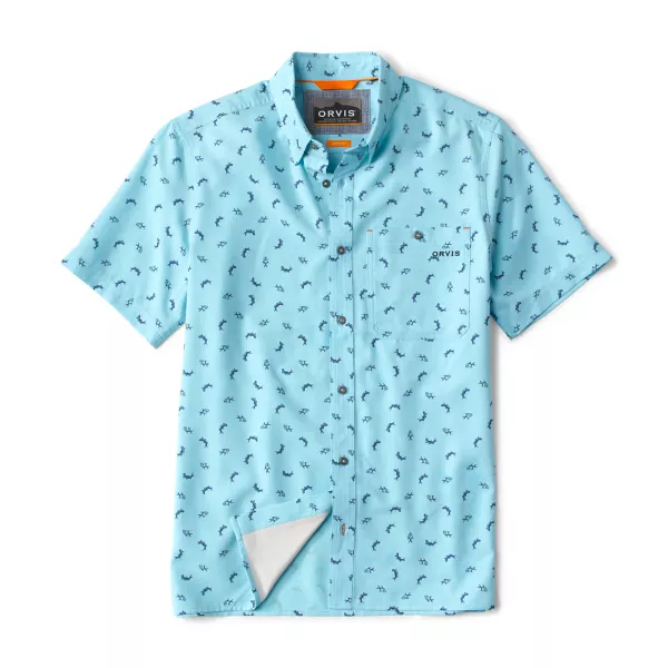 Printed Tech Chambray Short-Sleeved Shirt