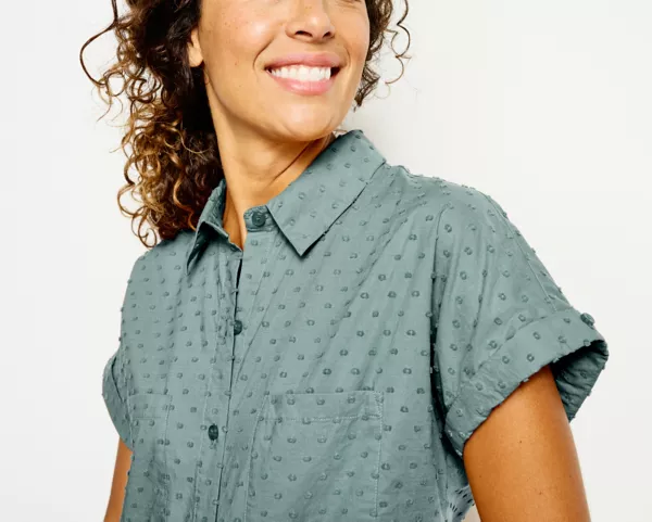 Easy Solid Short-Sleeved Camp Shirt
