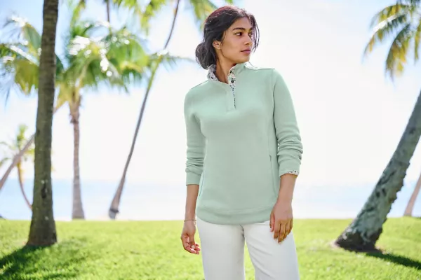 Signature Print-Trim Sweatshirt