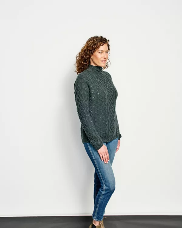 Donegal Cable Mockneck Sweater