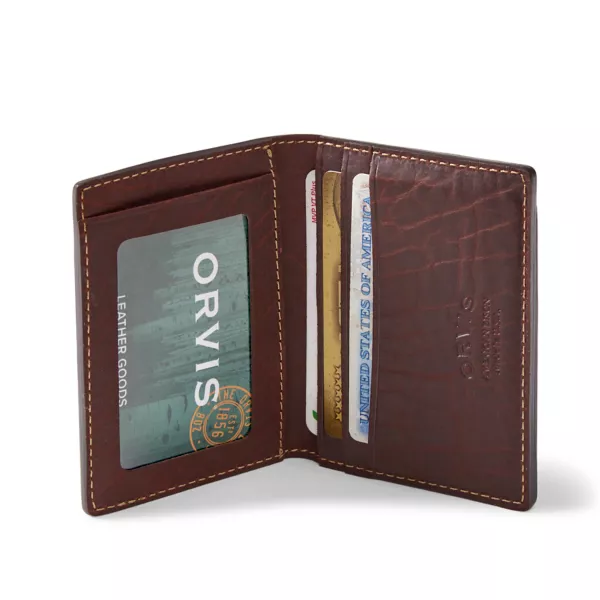 Bison Leather Folding Card Carrier