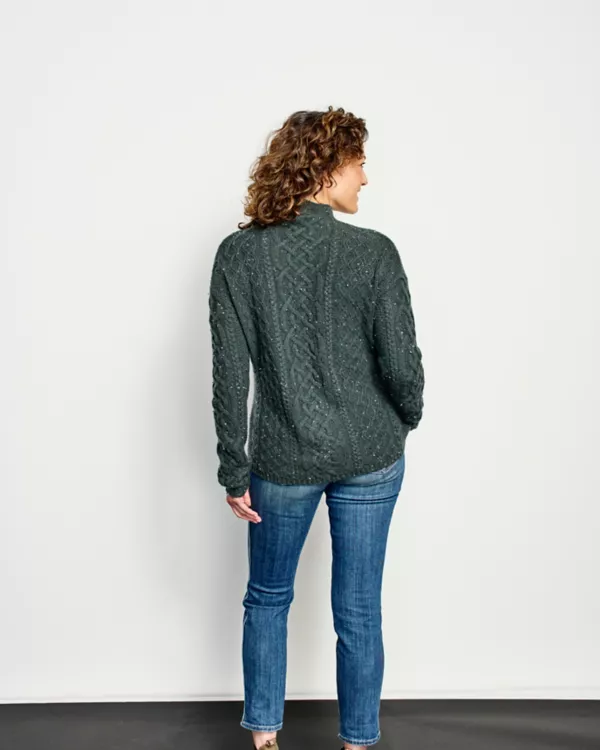 Donegal Cable Mockneck Sweater