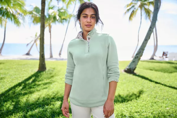 Signature Print-Trim Sweatshirt