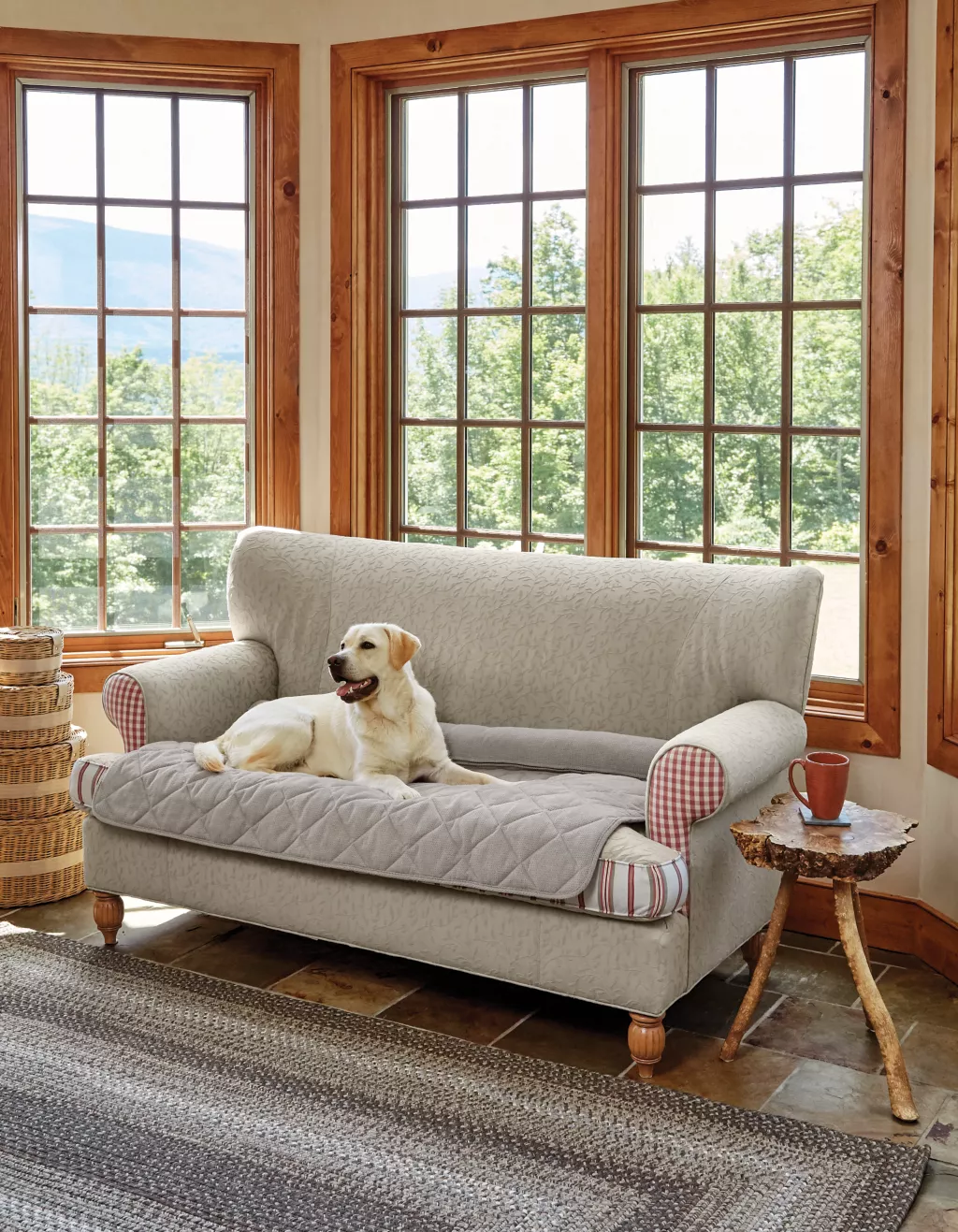 Grip-Tight® Quilted Furniture Protector with Zip-Off Bolster