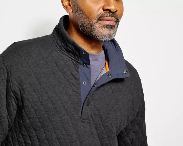 Outdoor Quilted Snap Sweatshirt