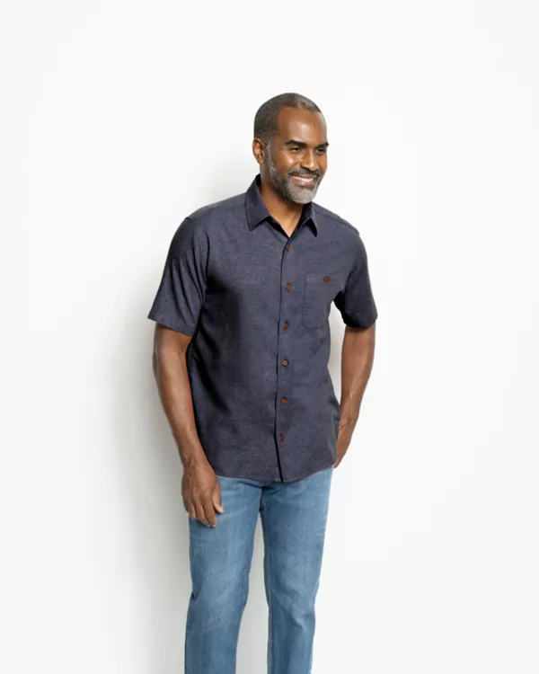 Hemp/TENCEL Stretch Short-Sleeved Shirt