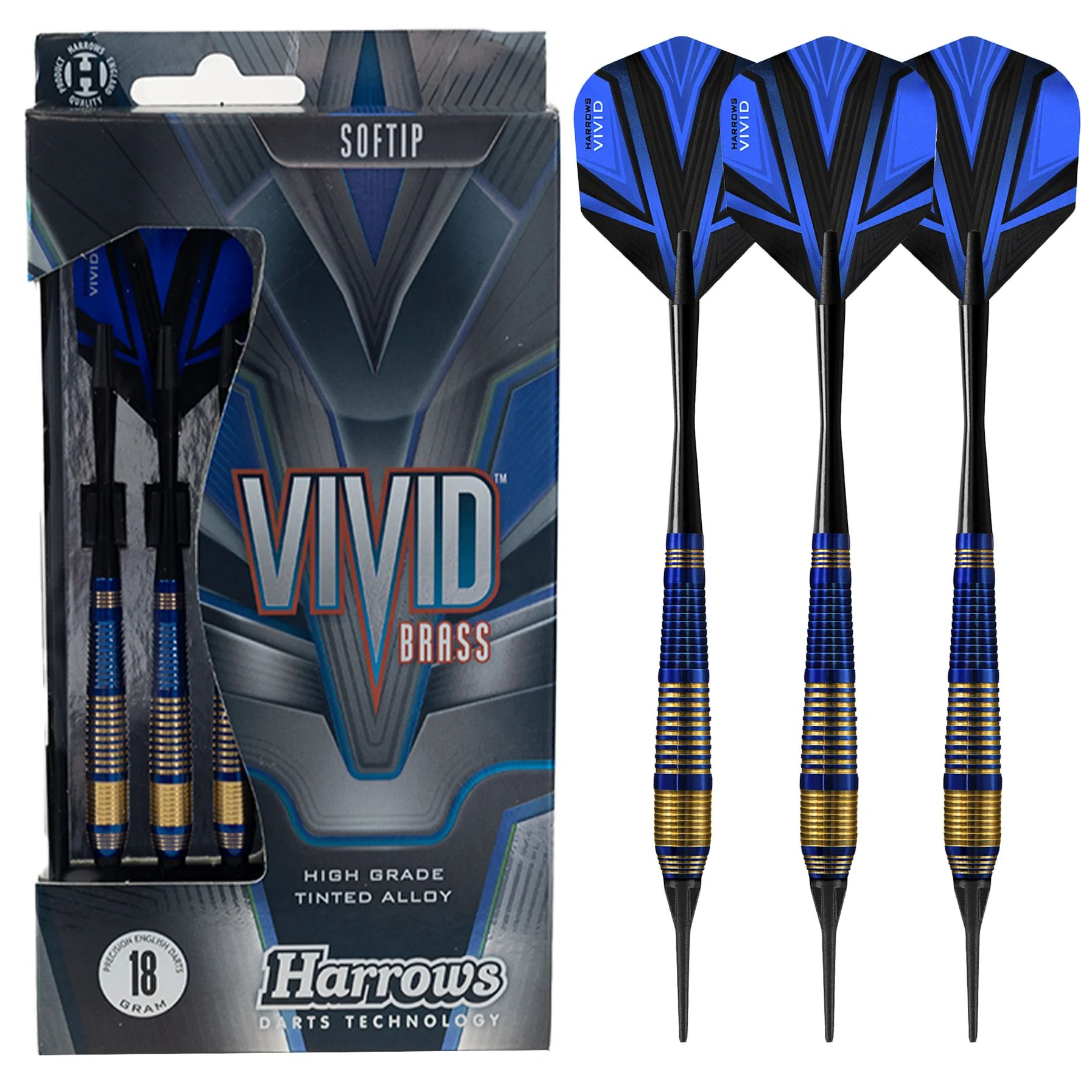 Vivid Brass - Blue Soft Tip Darts