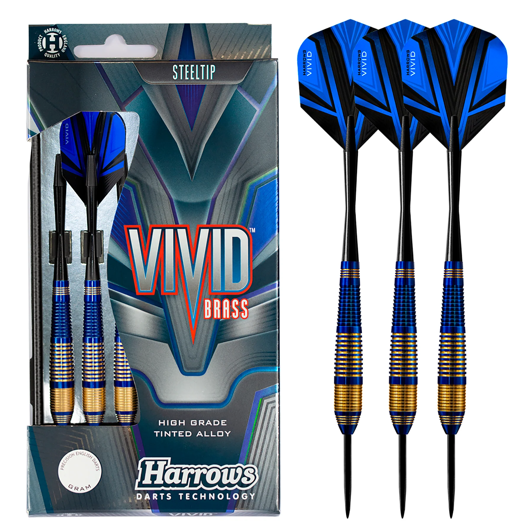 Vivid Brass - Blue Steel Tip Darts