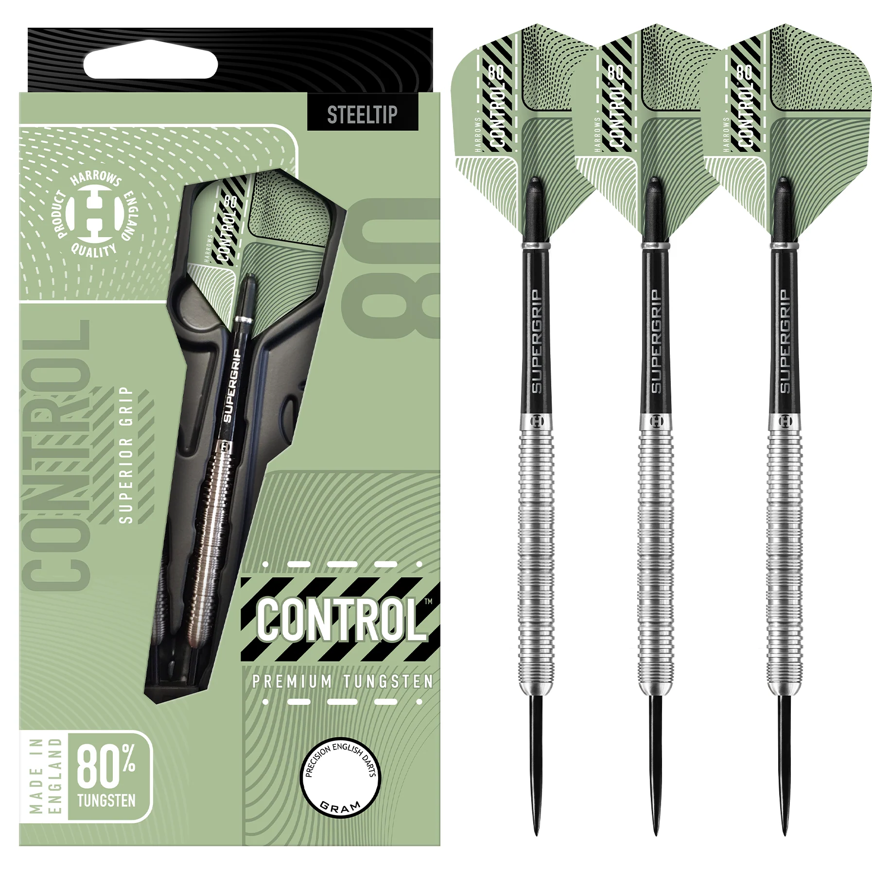 Control 80% Parallel Steel Tip Darts