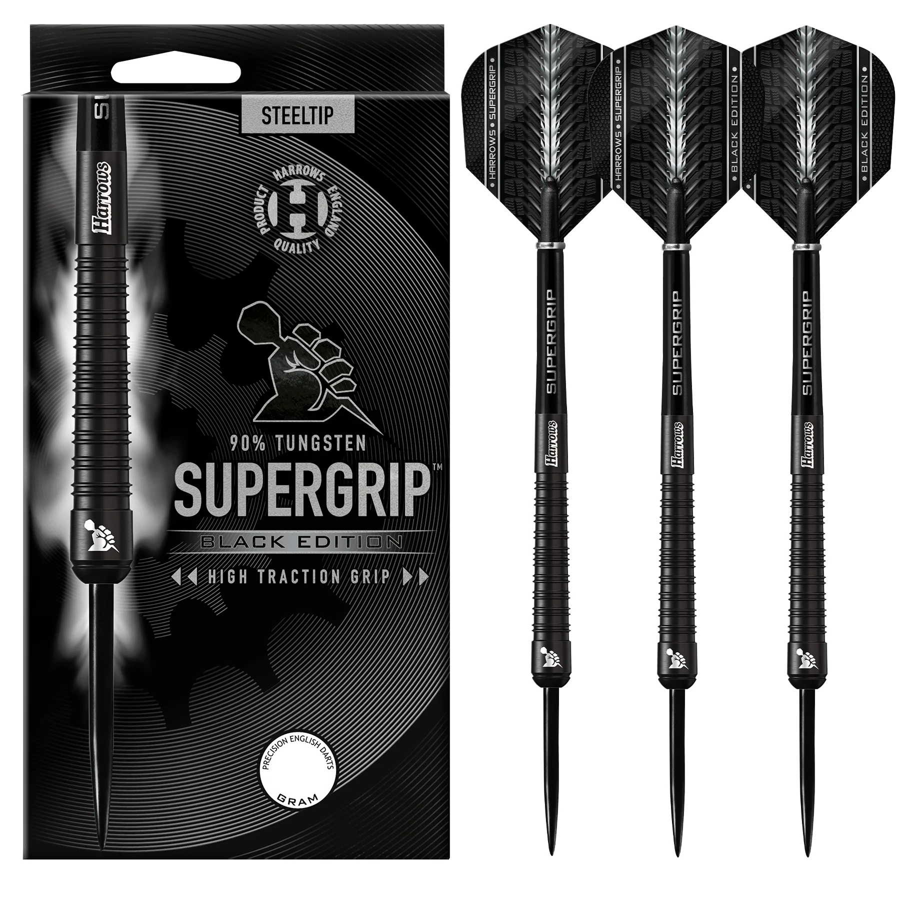 Supergrip 90% Black Edition Steel Tip Darts
