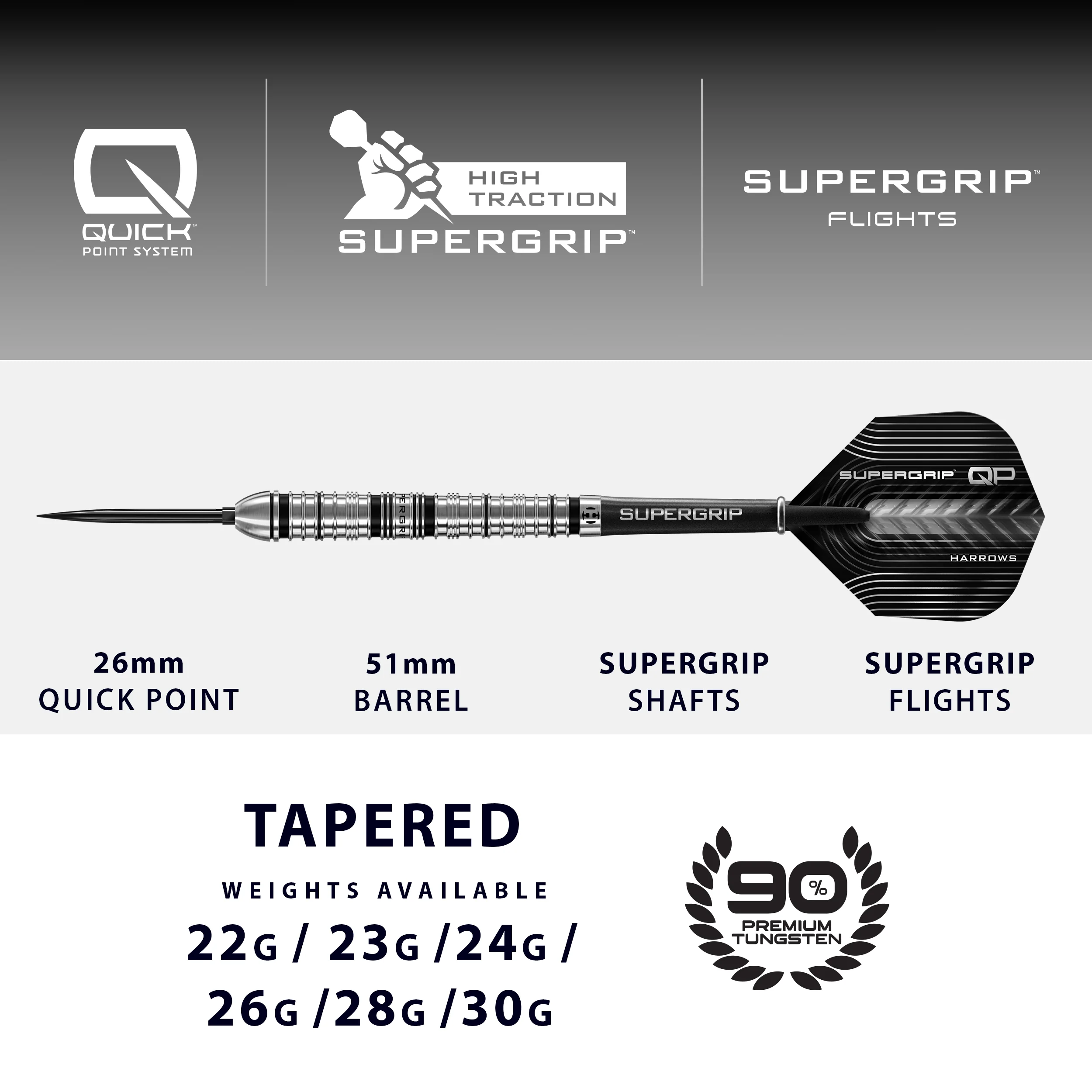 Supergrip QP 90% Quick Point Darts