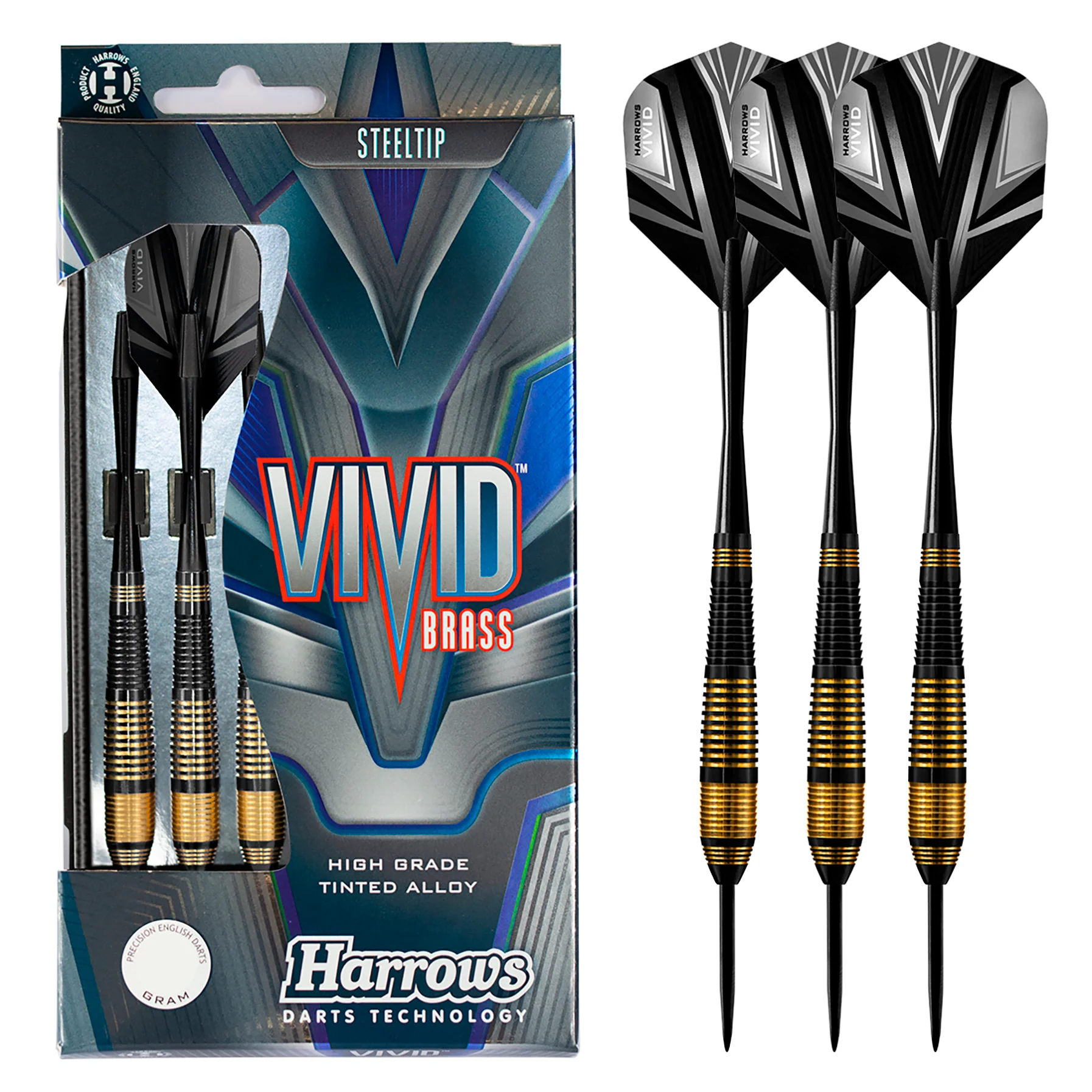 Vivid Brass - Black Steel Tip Darts