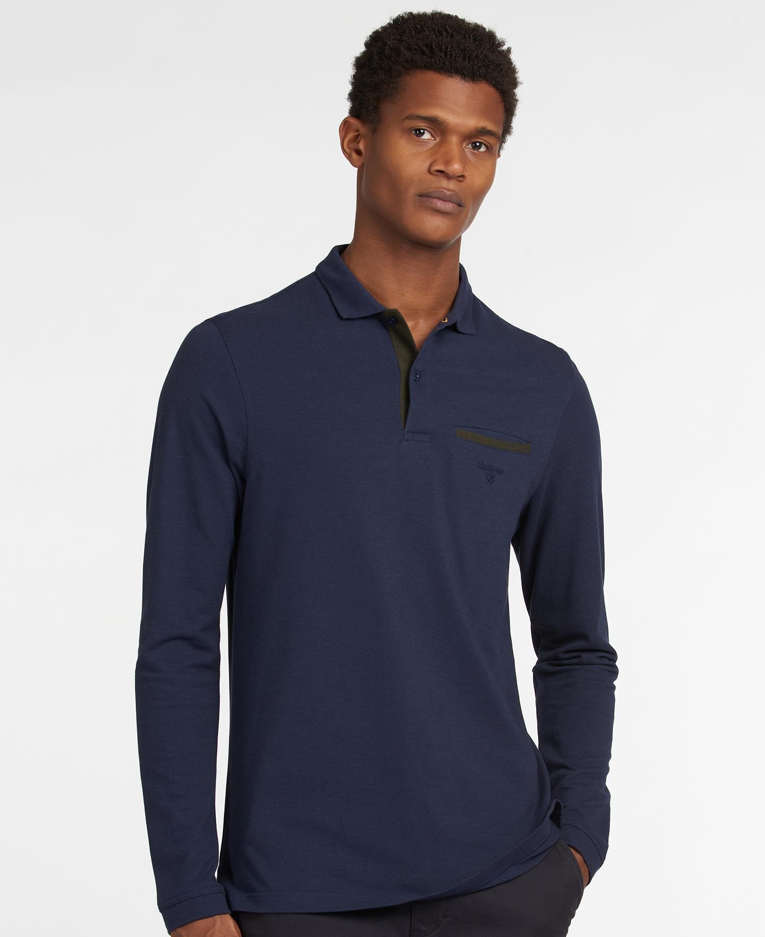 Barbour Essential Long Sleeve Pocket Polo Shirt