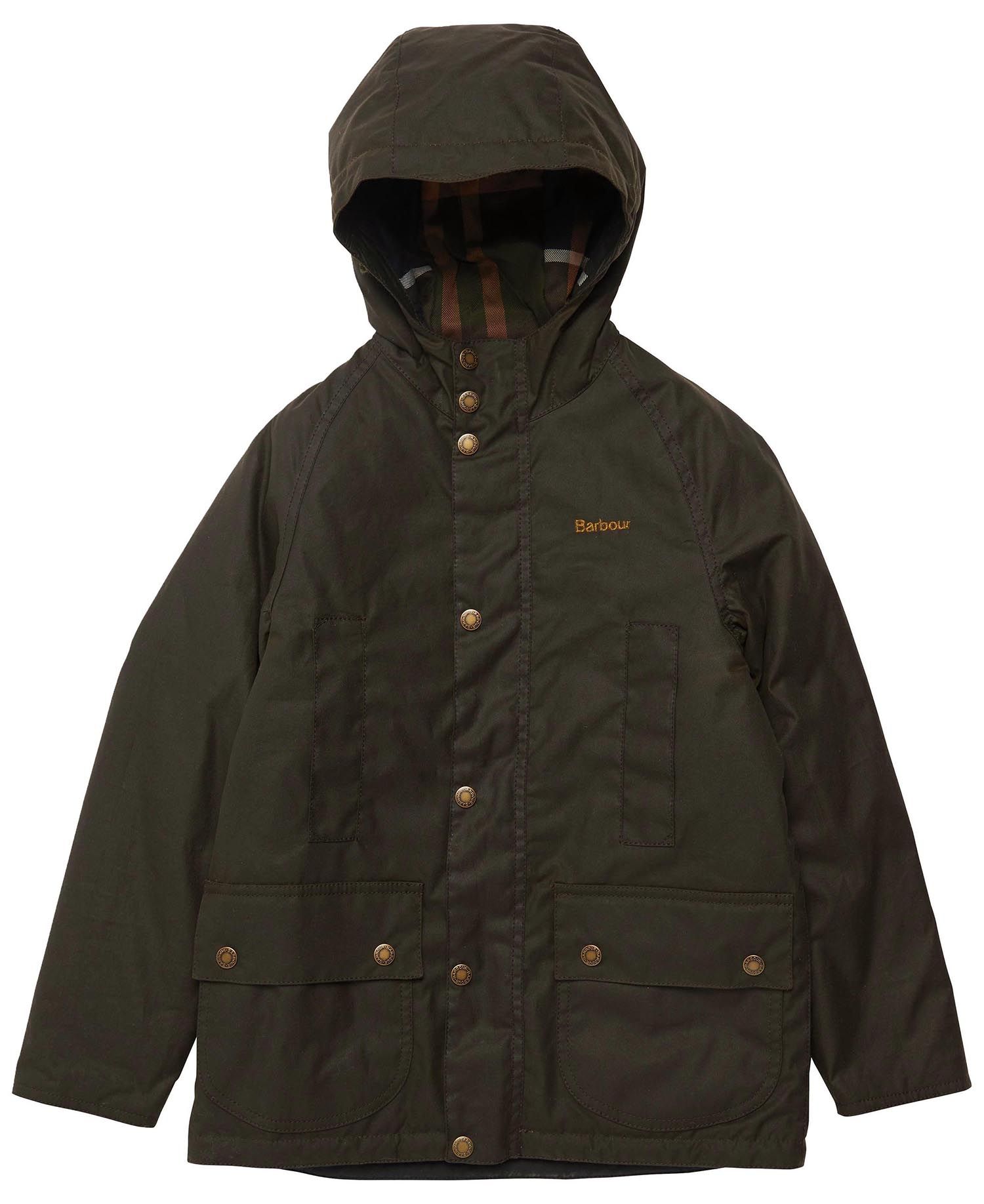 Barbour Boys Hooded Beaufort Wax Jacket