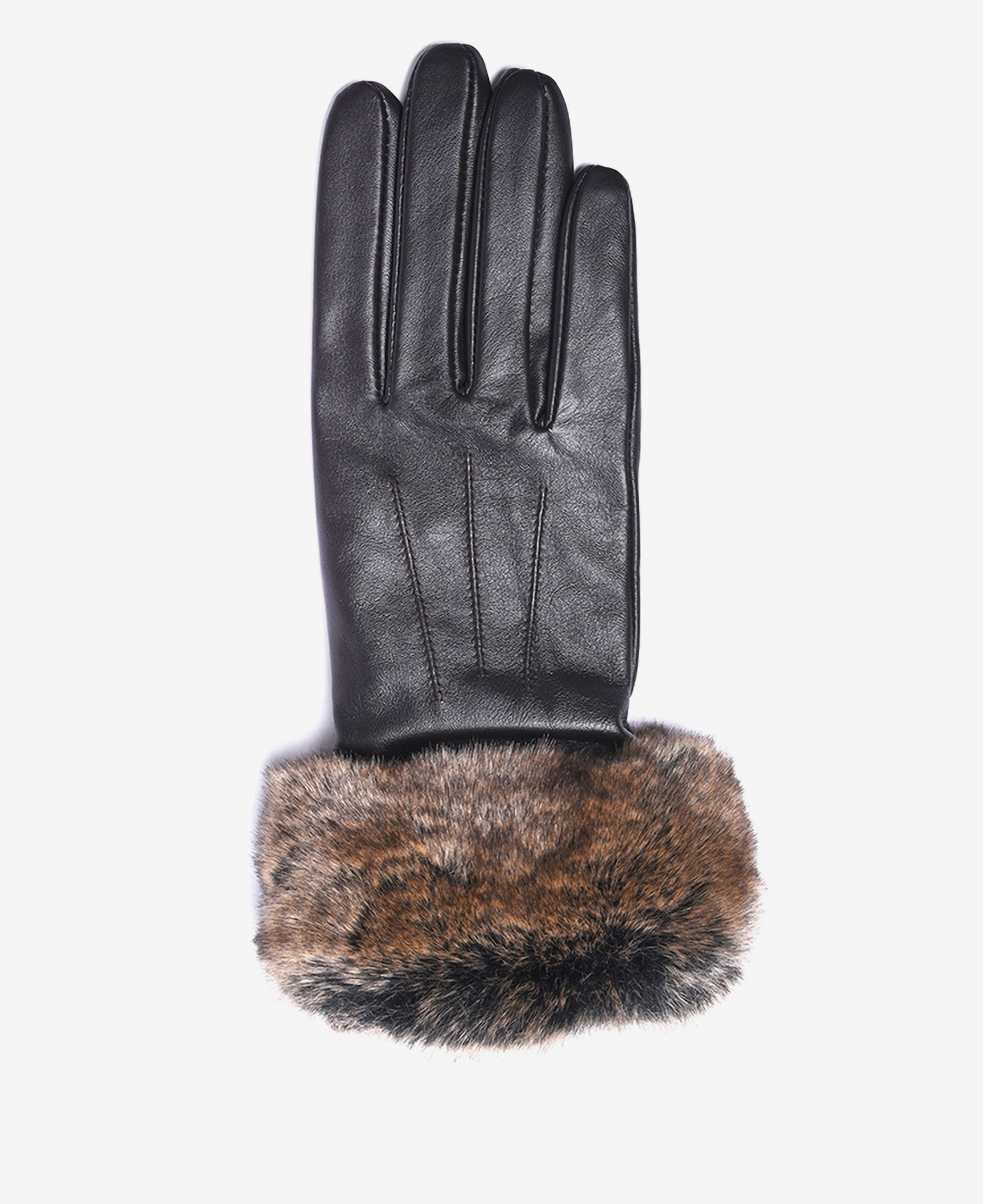 Barbour Fur Trimmed Leather Gloves