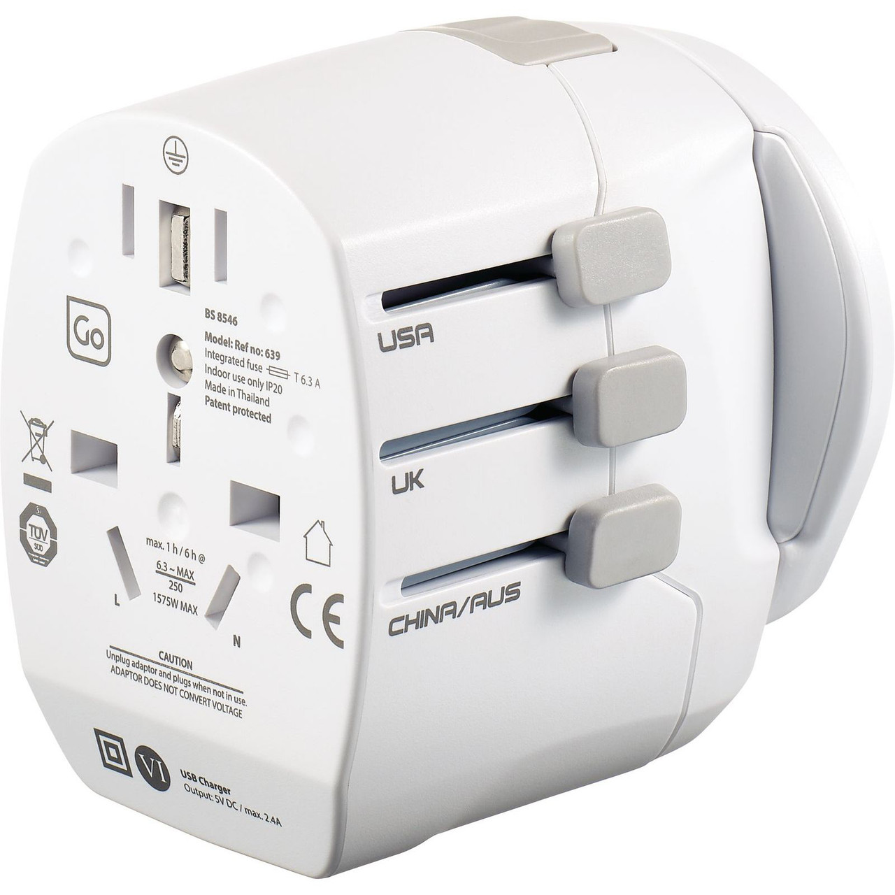 Go Travel Worldwide Travel Adapter with USB