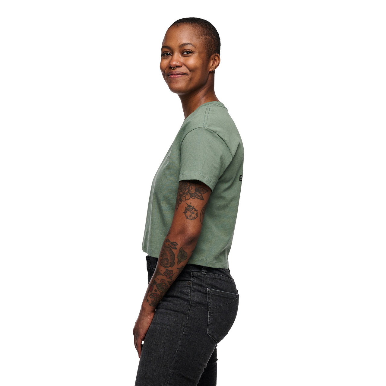 Black Diamond Faded Crop Short Sleeve Tee - Women's