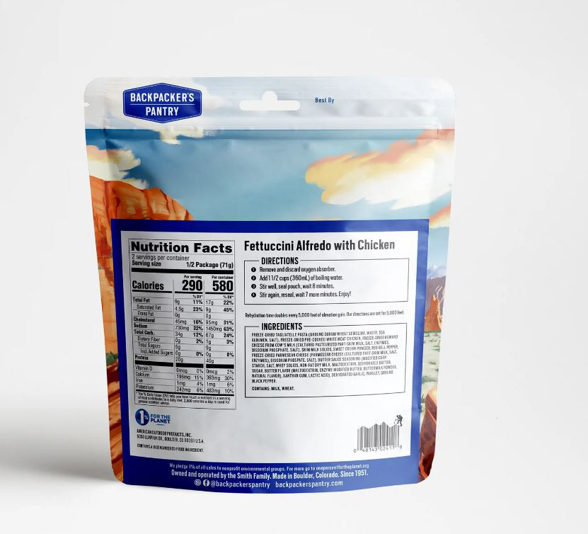 Backpacker's Pantry Fettuccini Alfredo with Chicken