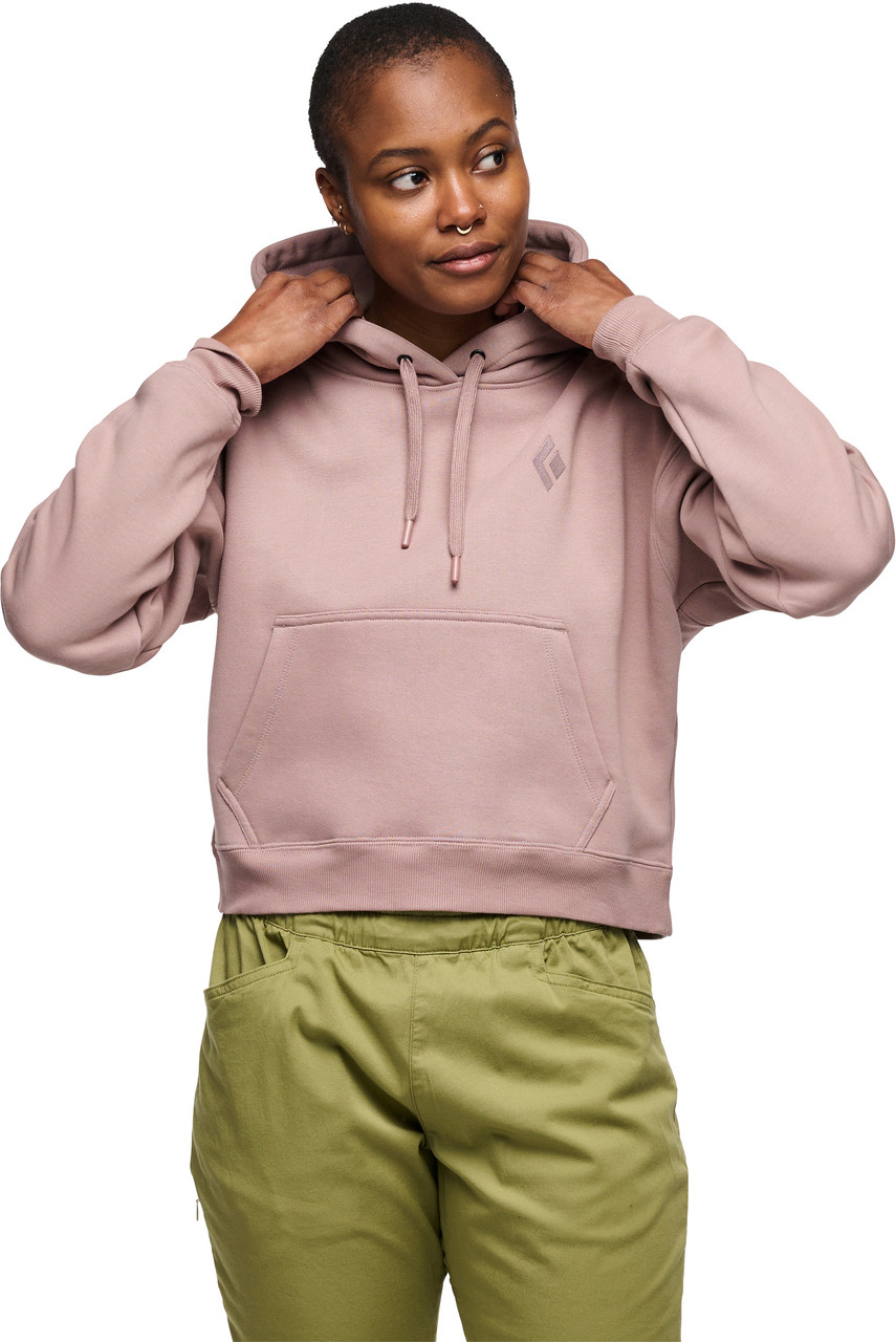 Black Diamond Crop Pullover Hoody - Women's