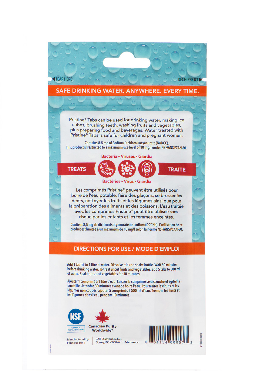 Pristine Water Purification Tabs 8.5mg