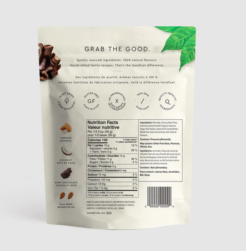 Handfuel Dark Chocolate Almond Clusters