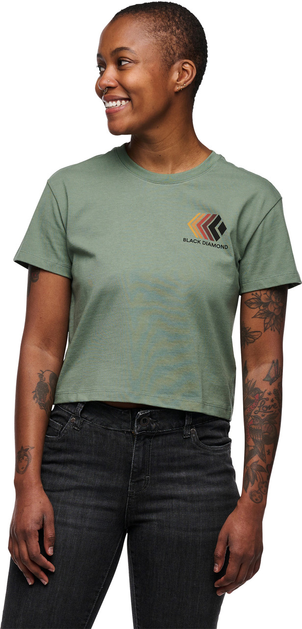 Black Diamond Faded Crop Short Sleeve Tee - Women's