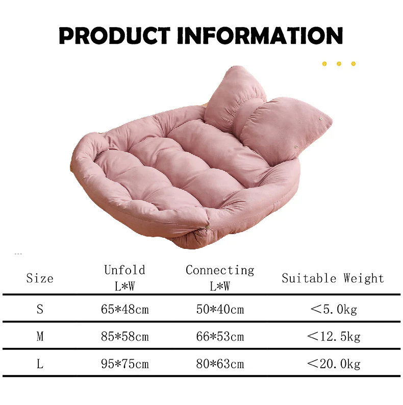 Luxury 2-in-1 Plush Mini Sofa Bed | Warm Comfort for Pets