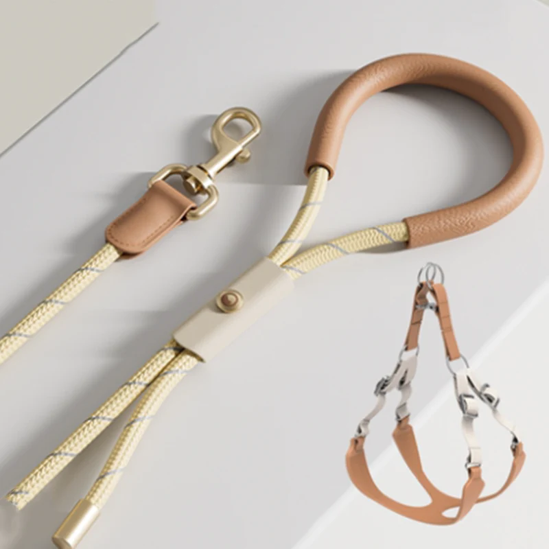 Luxury Leather Leash & Harness- Stylish Walking Leash
