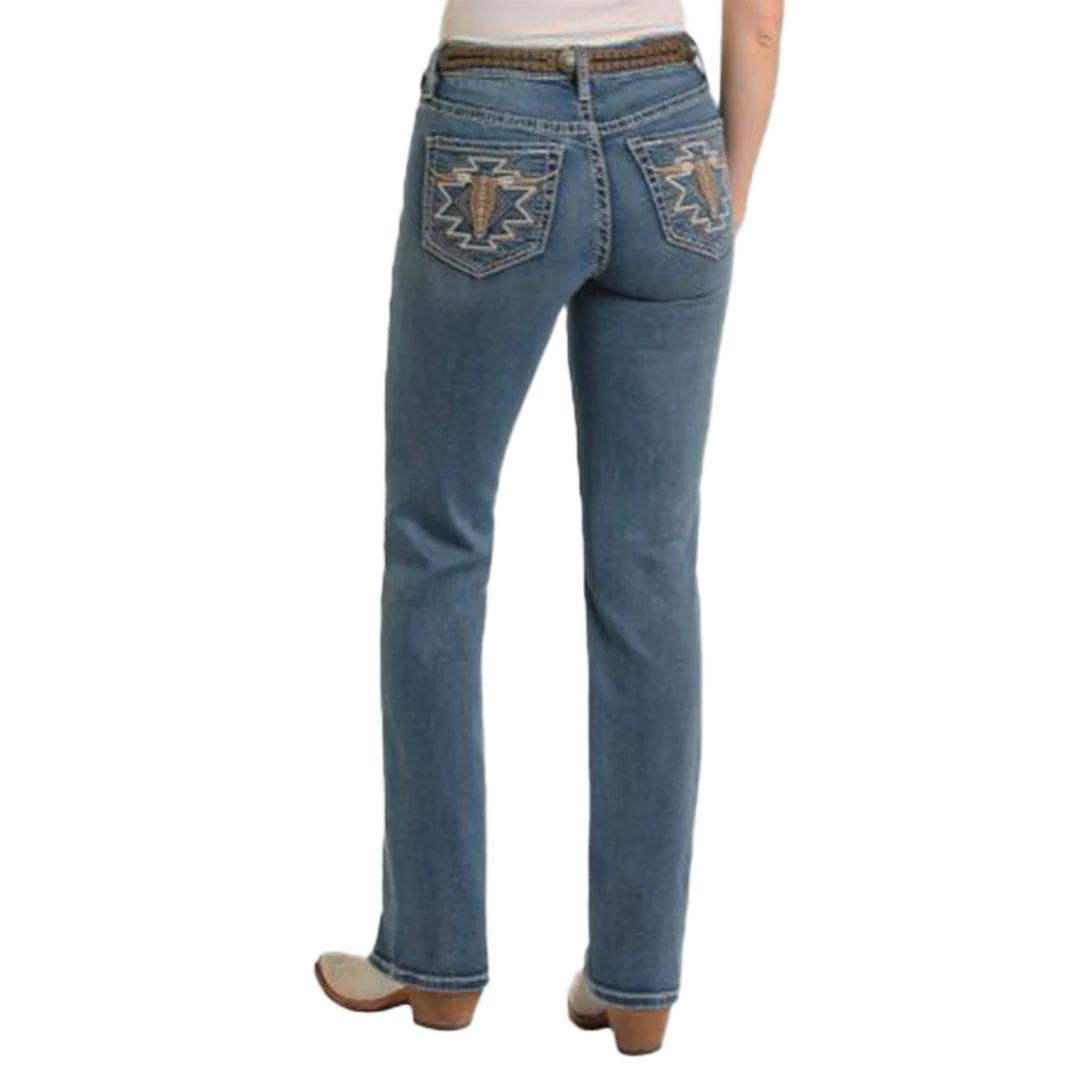 Rock & Roll Denim Women's Steer Head Bootcut Jeans