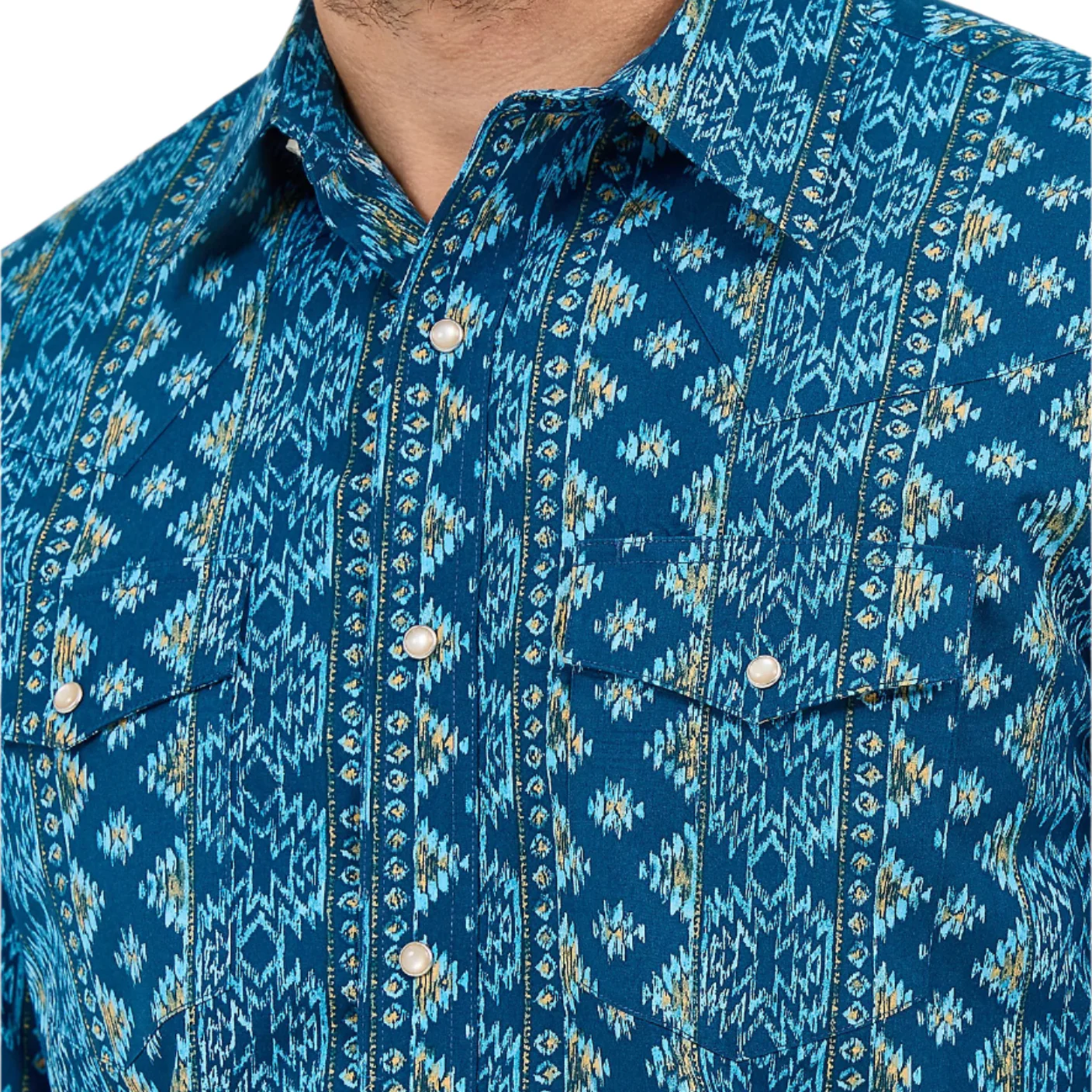 Wrangler Men's Checotah Long Sleeve Western Snap Printed Shirt