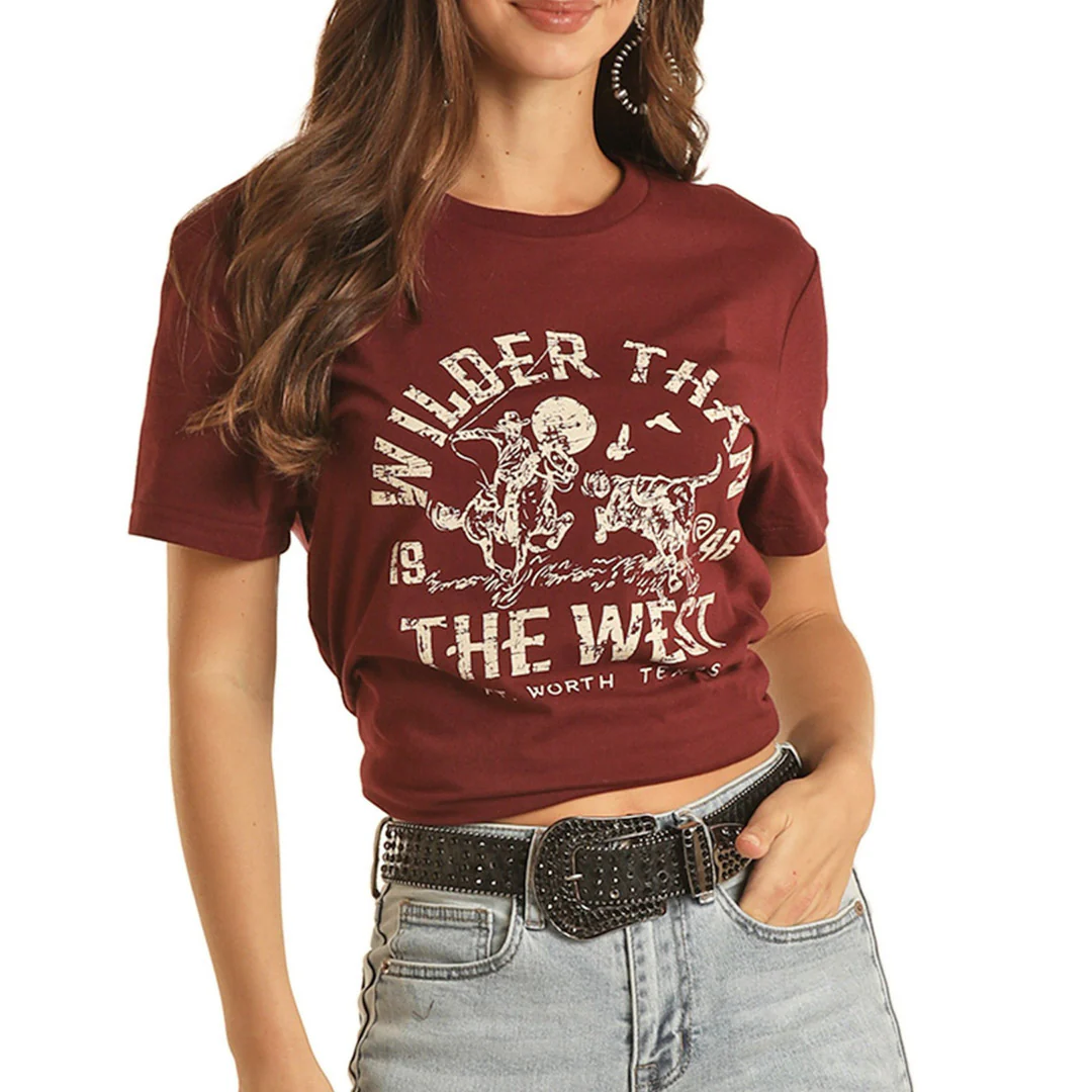 Rock & Roll Cowgirl Women's Wild West Graphic T-Shirt
