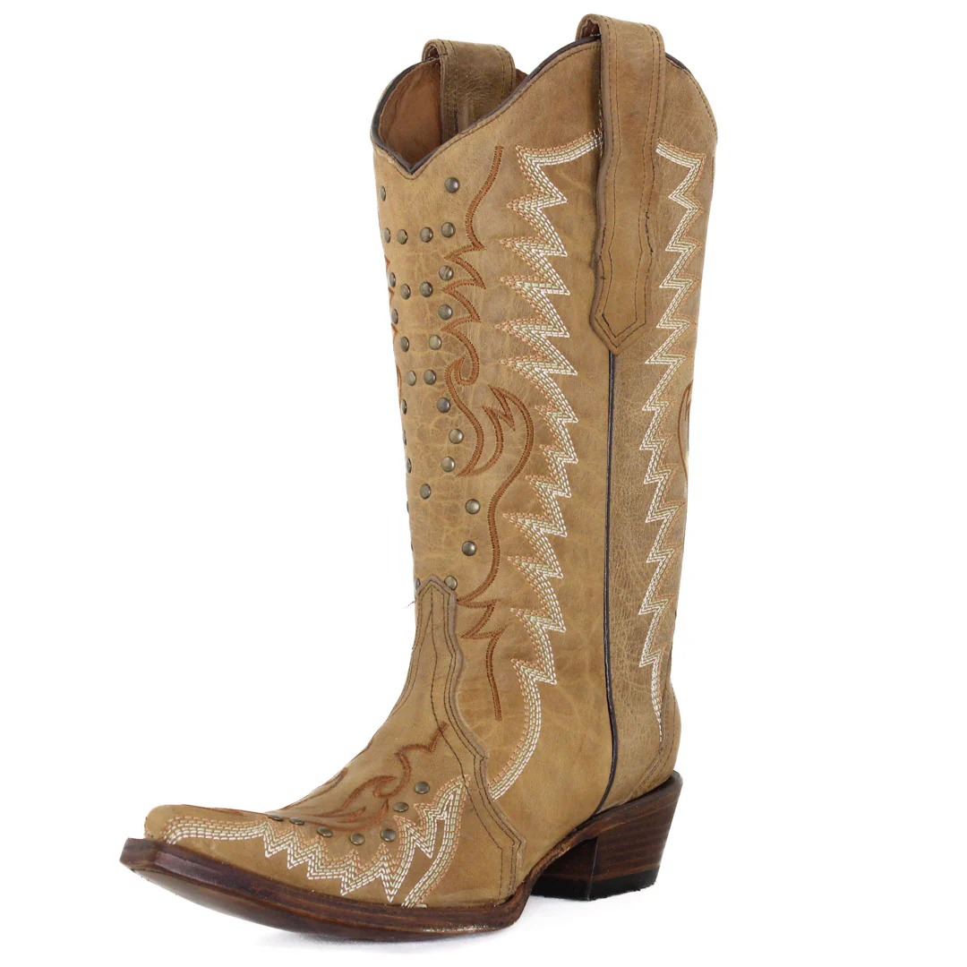 Circle G Women's Tan Studded Cowgirl Boots
