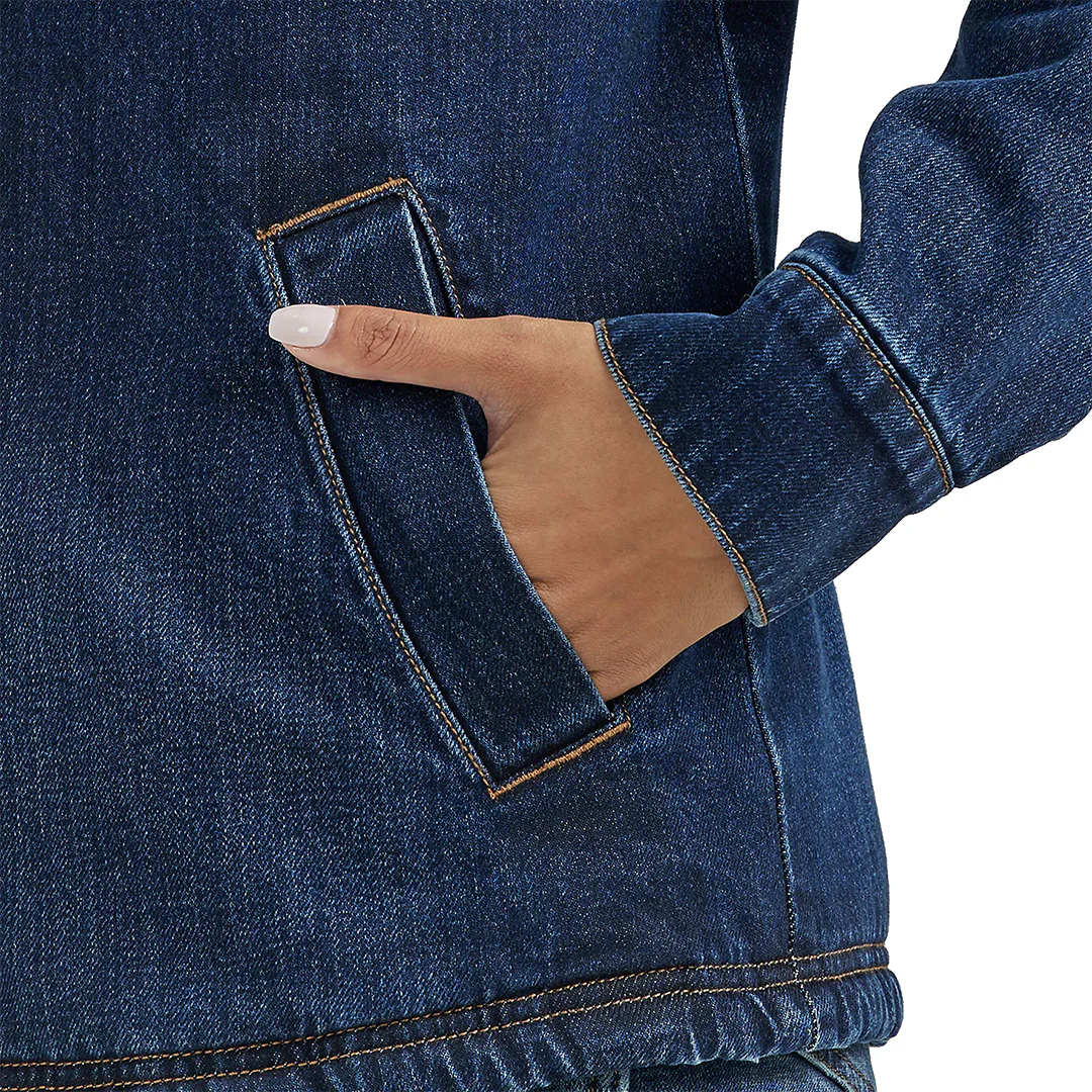 Wrangler Women's Western Sherpa Lined Denim Wrange Coat