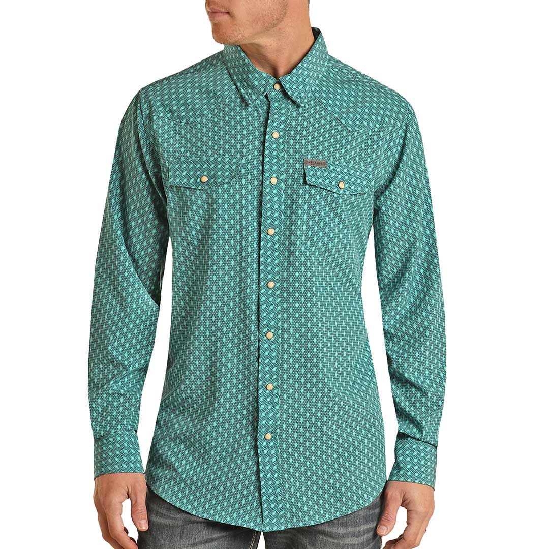 Panhandle Men's Diamond Print Snap Shirt