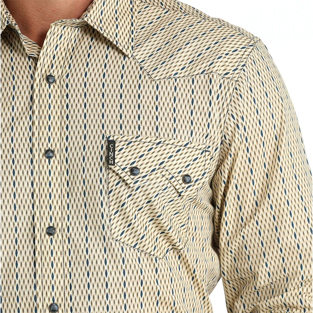 Cinch Men's Modern Fit Vintage Stripe Snap Shirt