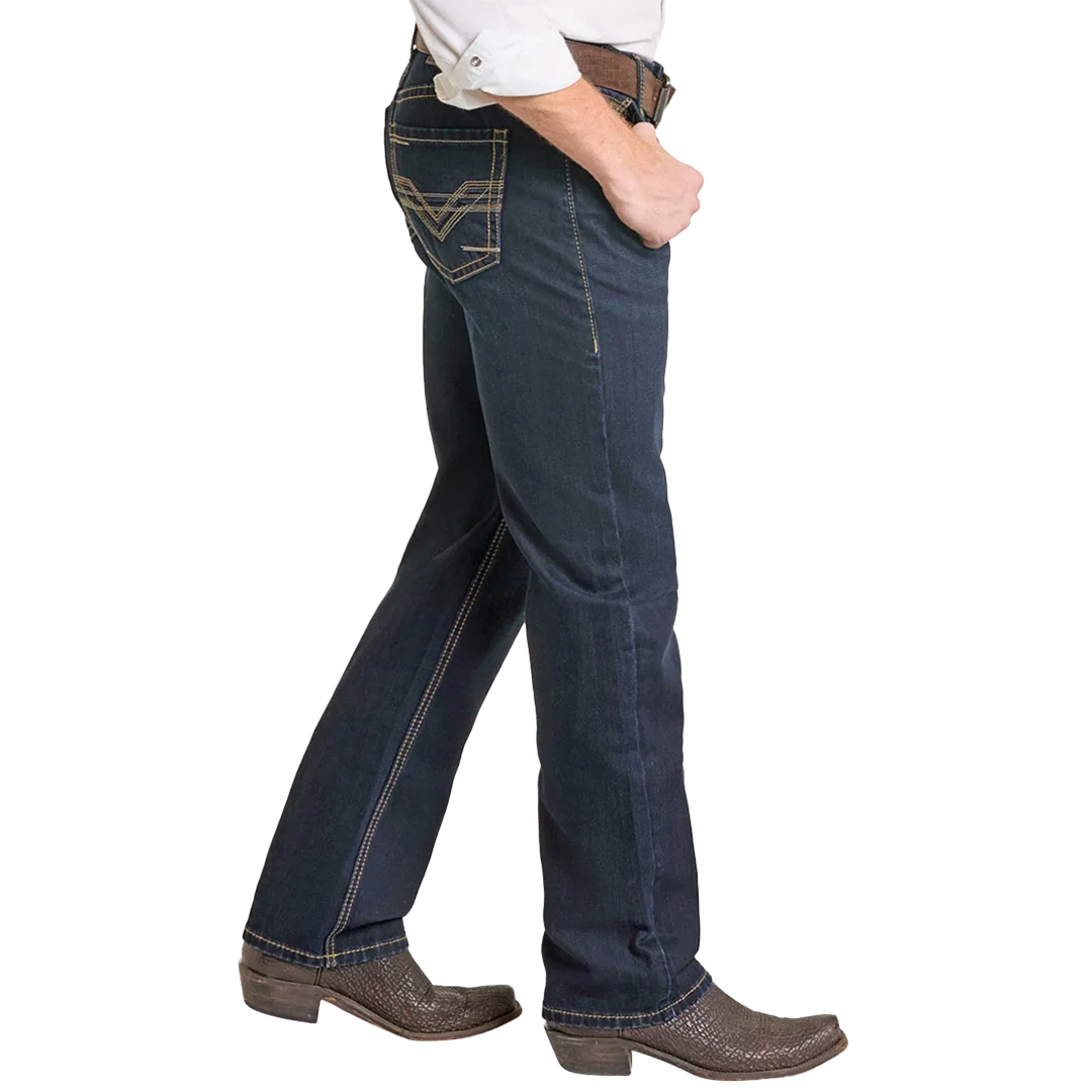 Rock & Roll Denim Men's Relaxed Fit Classic V Stackable Bootcut Jeans