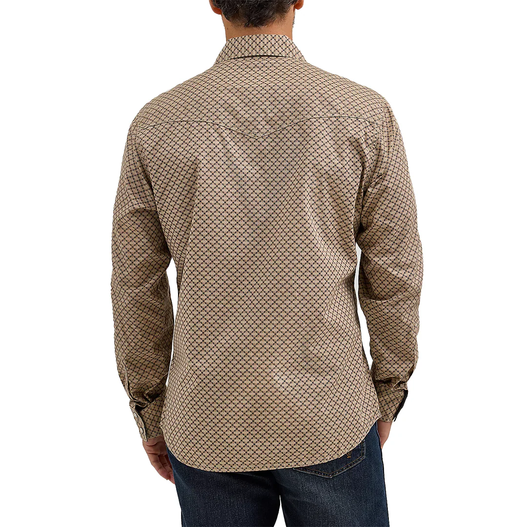 Wrangler Men's Retro Premium Western Long Sleeve Snap Printed Shirt