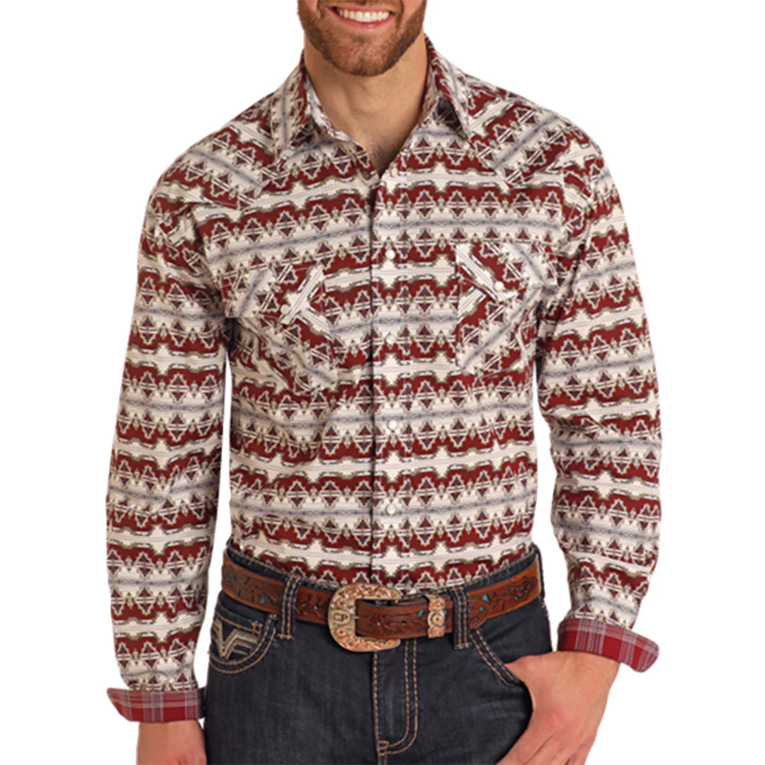 Rough Stock Men's Long Sleeve Snap Shirt