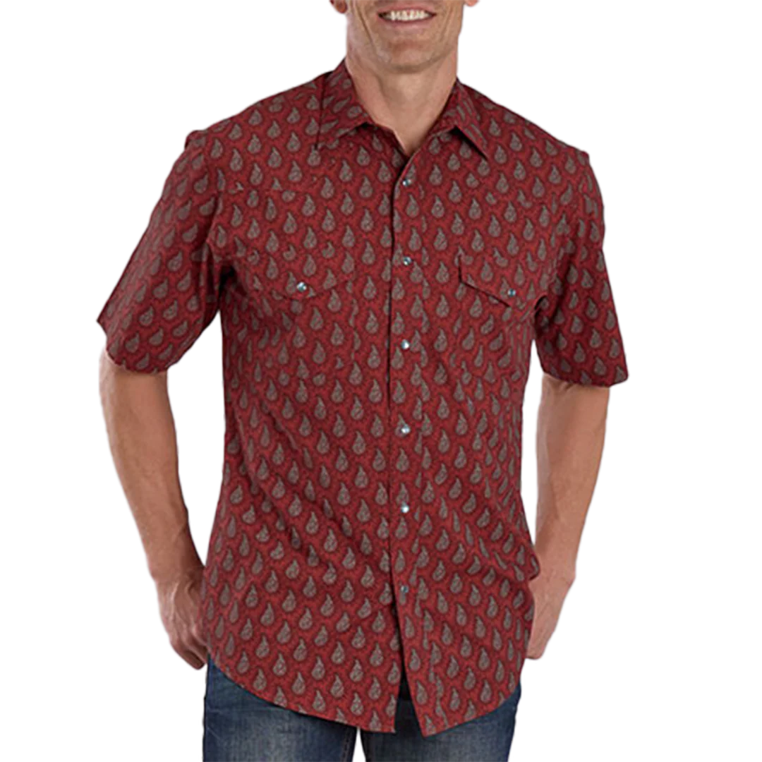 Roper Men's Paisley Print Short Sleeve Snap Shirt