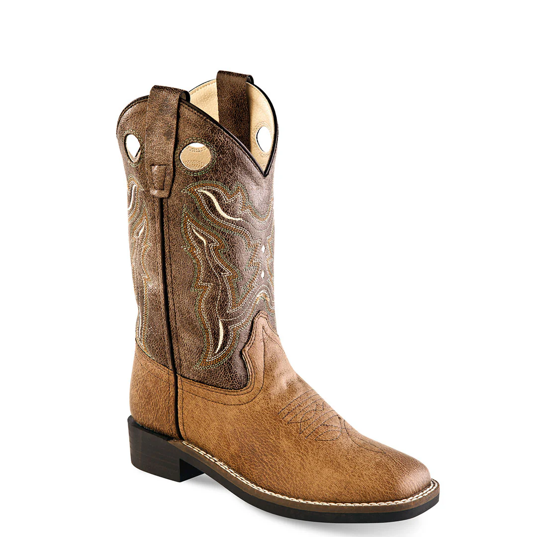 Old West Boys' Vintage Square Toe Cowboy Boots