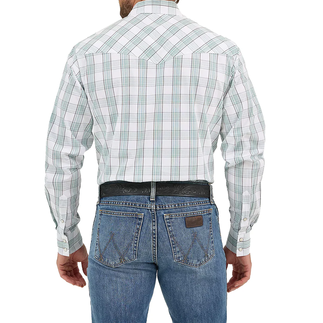 Wrangler Men's 20X Competition Advanced Plaid Comfort Long Sleeve Snap Shirt