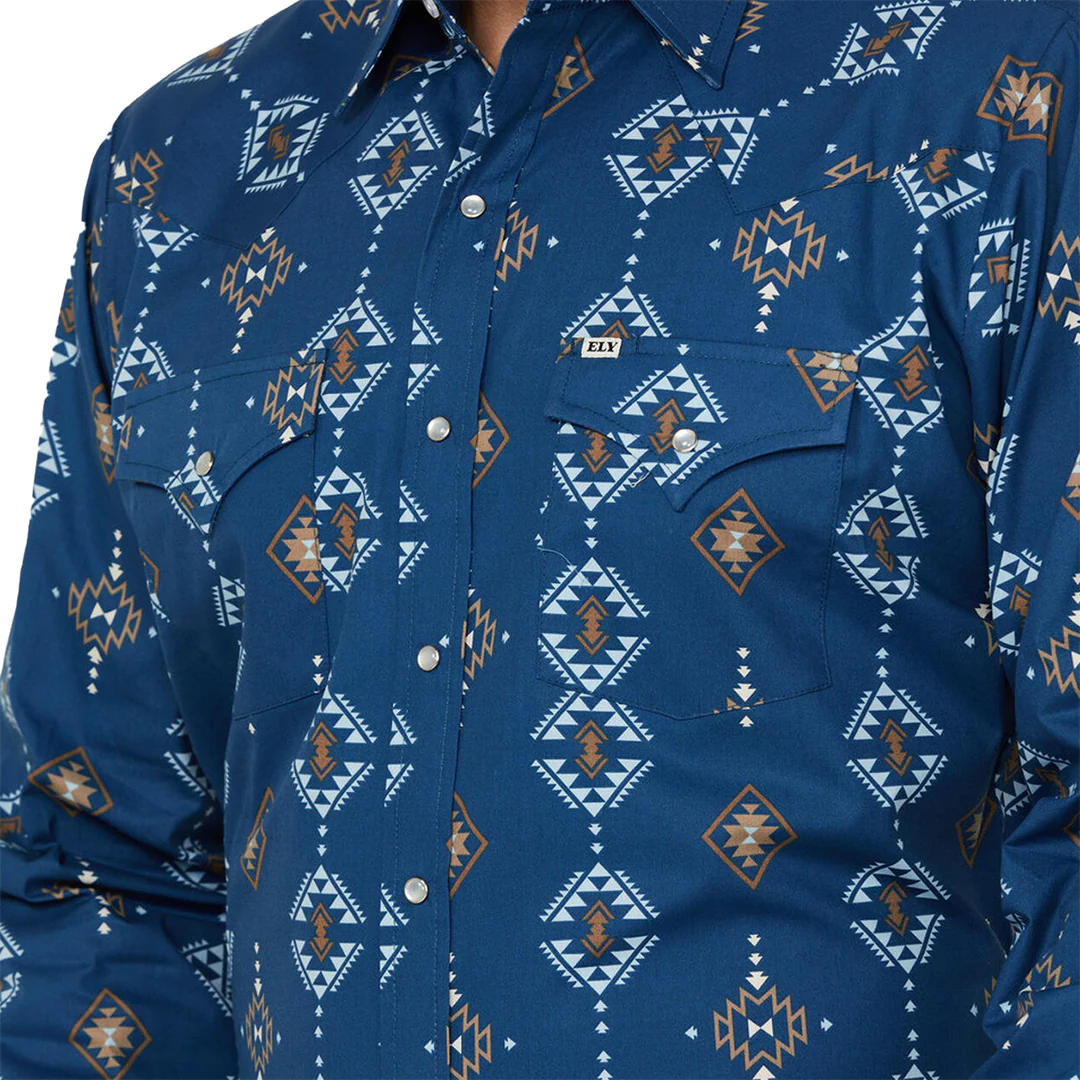 Ely Cattleman Men's Long Sleeve Shirt Indigo