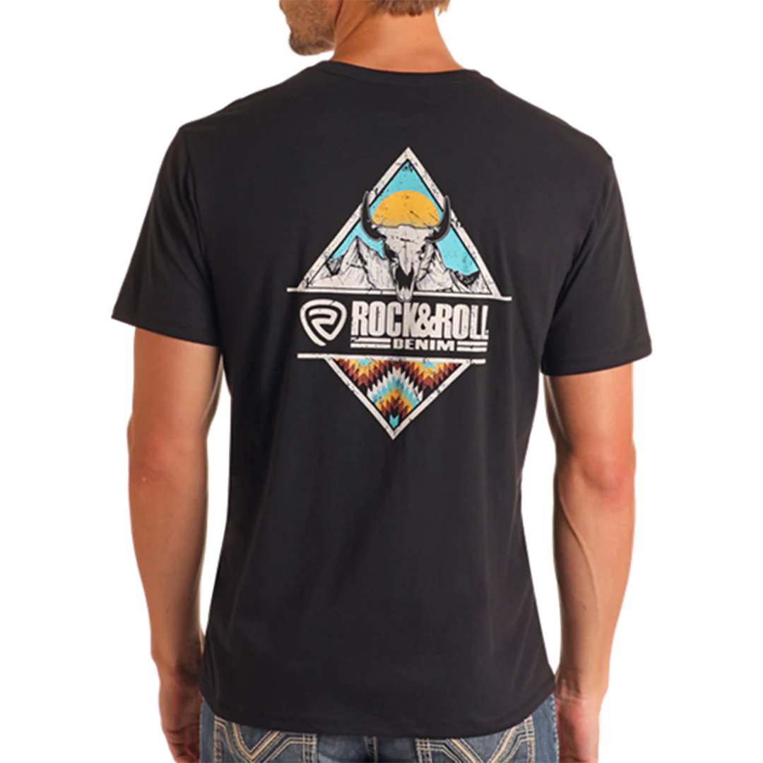 Rock & Roll Denim Unisex Longhorn Skull T-Shirt