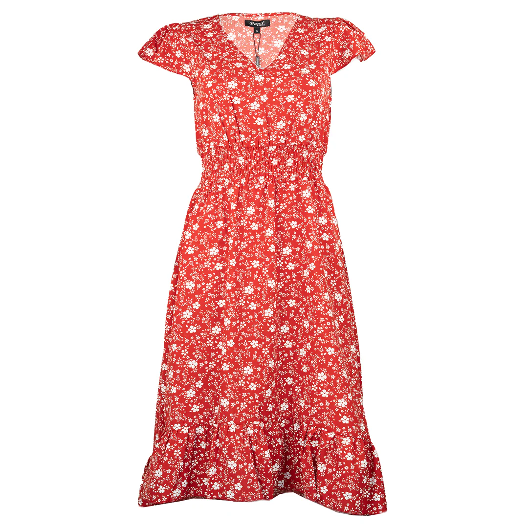 Papa Fashions Women's Flower Print Maxi Dress