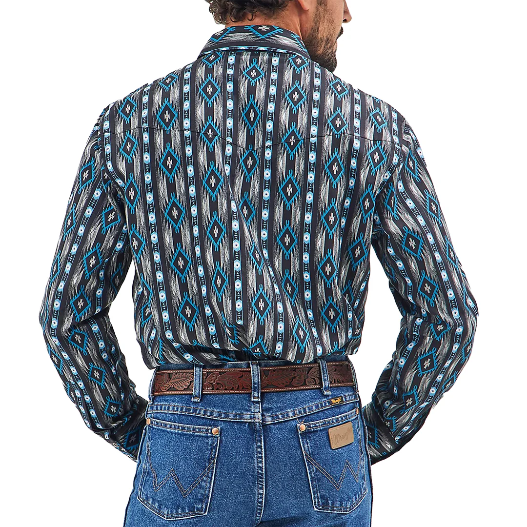 Wrangler Men's Checotah Aztec Print Snap Shirt