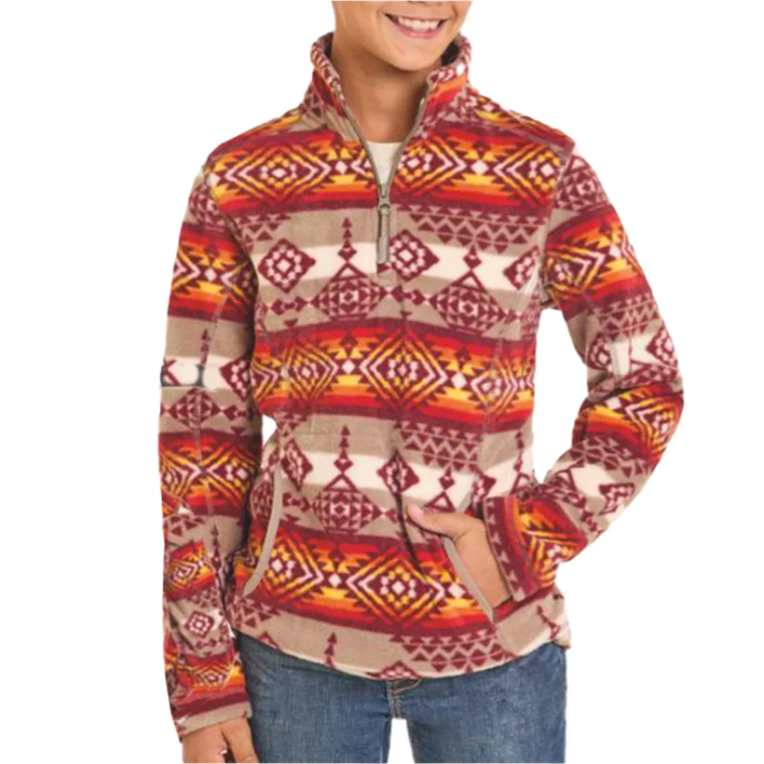 Powder River Outfitters Boys' Aztec Print Pullover Sweater