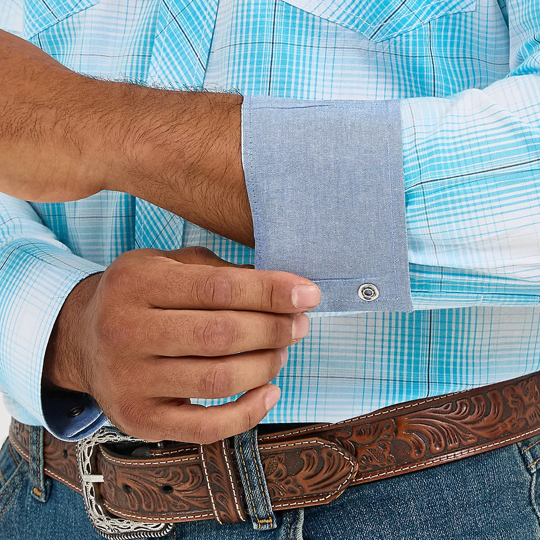 Wrangler Men's 20X Competition Advanced Comfort Plaid Long Sleeve Snap Shirt