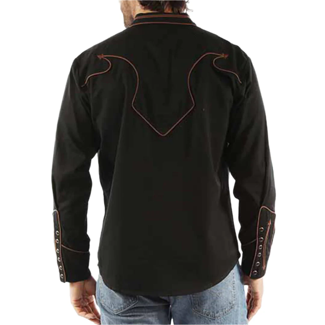 Scully Men's Deep Back Yoke Long Sleeve Snap Shirt