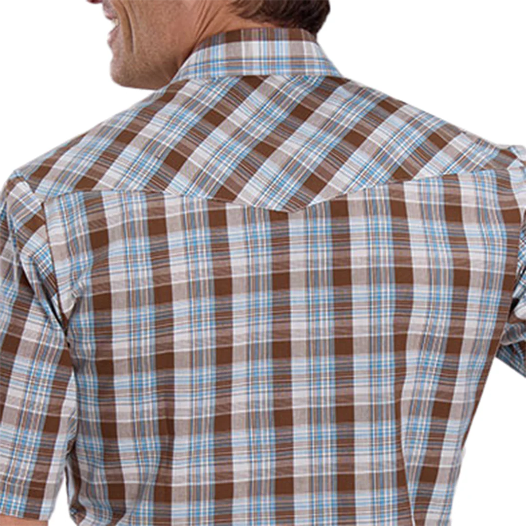 Roper Men's Plaid Short Sleeve Snap Shirt