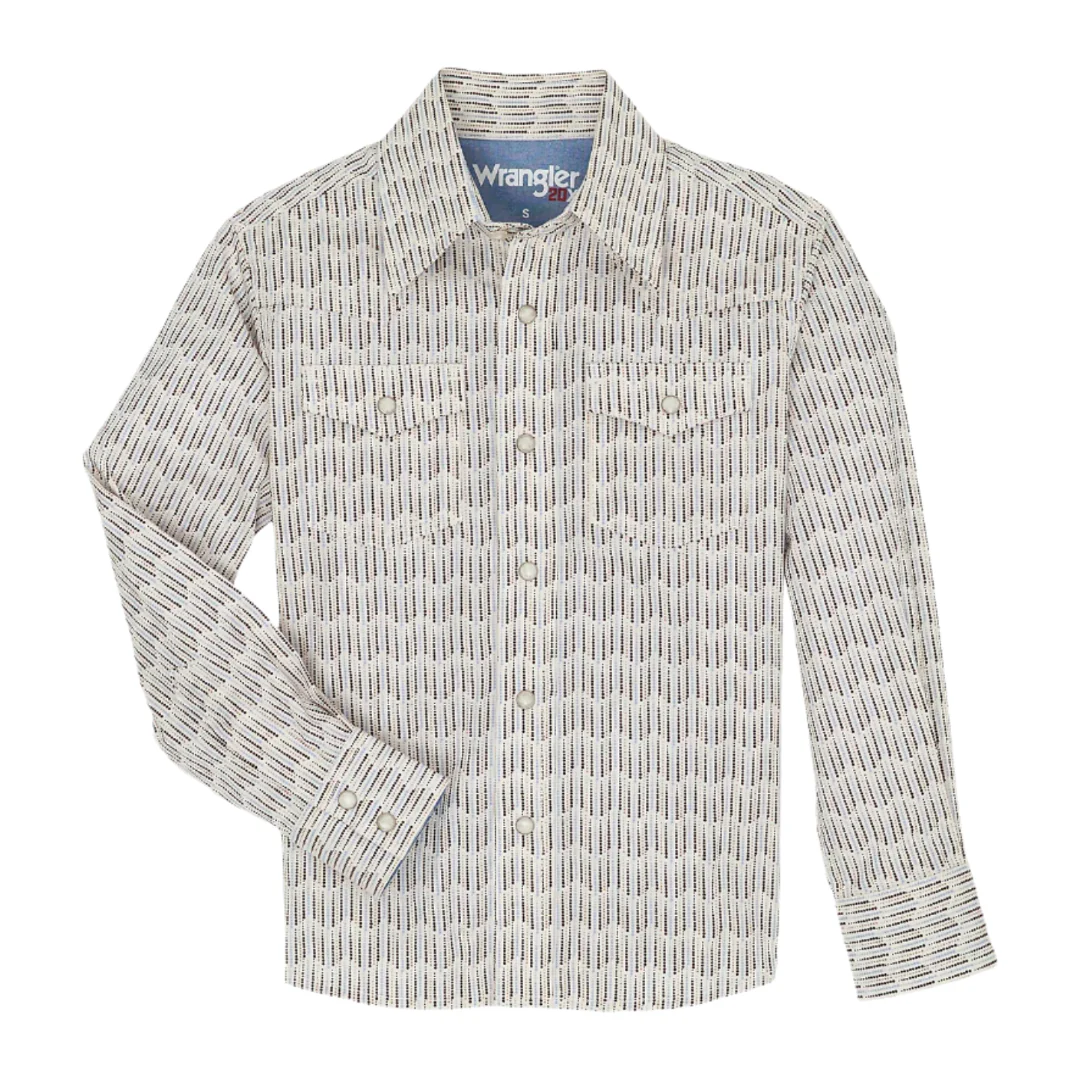 Wrangler Boys' 20X Advanced Comfort Western Long Sleeve Snap Shirt